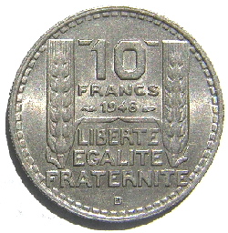 Monnaies de la 4ième République, la type de G. Guiraud