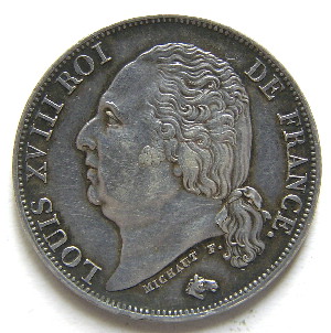 Monnaies àl 'effigie de Louis XVIII